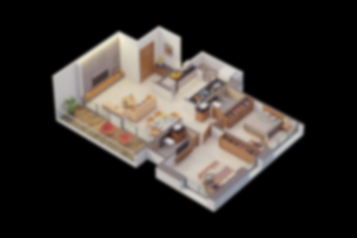 2 BHK Floor Plan - Representative Image